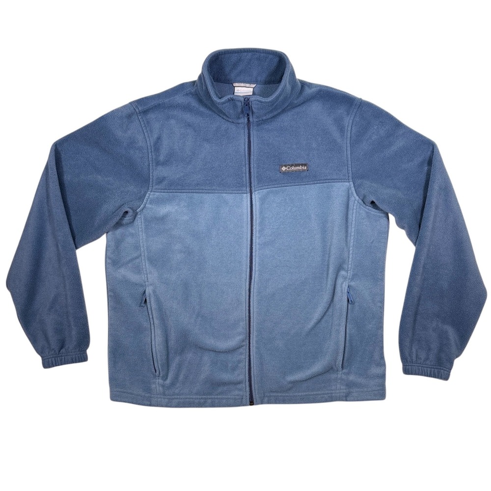 Columbia Jacket Mens Steens Mountain Full Zip Fleece Blue Colorblock XL XM6354